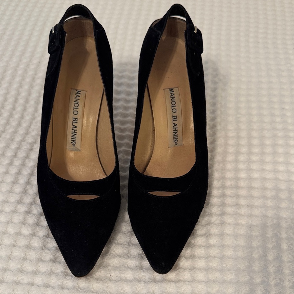 Manolo Blahnik Black Suede Heels